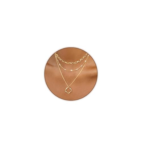 Paperclip Chain Layered Pendant Necklace