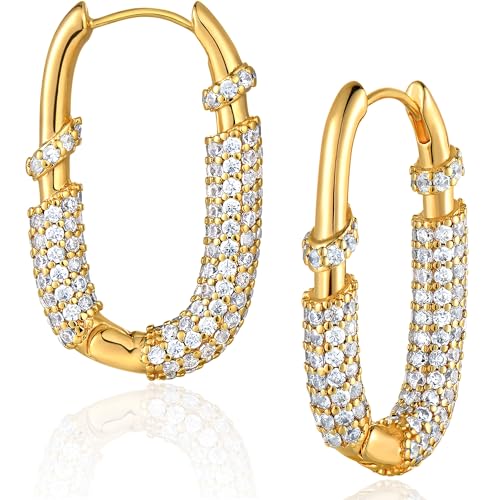 CZ Cubic Zirconia U-Hoop Earrings