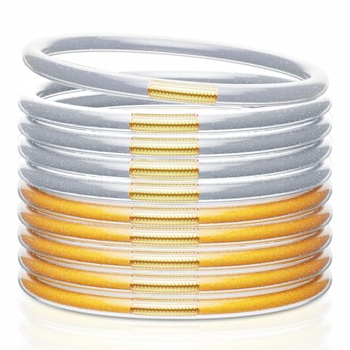 Glitter Jelly Bangle Bracelet Set