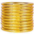 Gold Glitter Jelly Bangle Set