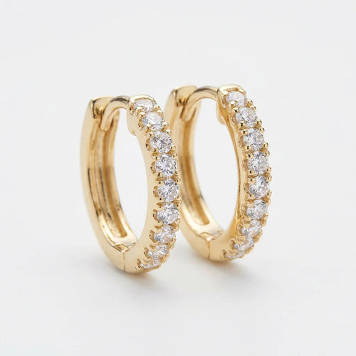 CZ hoop earrings close-up